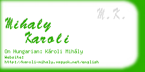 mihaly karoli business card